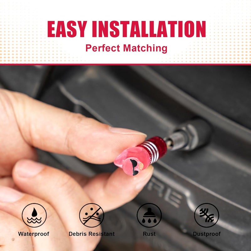 Rislobx 4Pcs Tire Valve Stem Cap Cover for Car SUV Truck, Valve Cover with Funny Duck Sunglasses, Decorative Tire Valve Caps Wheel Accessories (Red Sunglasses Duck) - Image 5